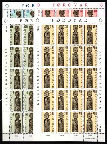 Färöer 55-58 postfrisch Zusammendruckbögen / Kirche #II314