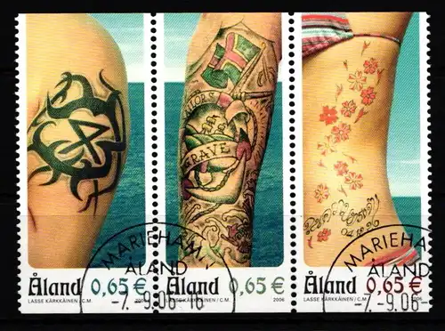 Aland 270-272 gestempelt Dreierstreifen Körperschmuck Tätowierungen #IR226