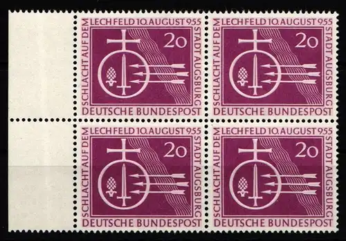 Bund 216 postfrisch als 4er Block Bogenrand #IG716