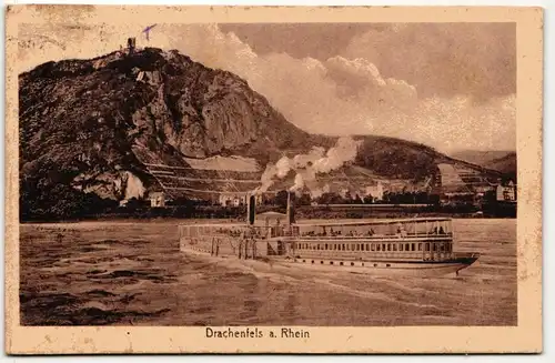 AK Drachenfels am Rhein Salondampfer 1920 #PN205