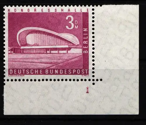 Berlin 154 postfrisch Eckrand mit Formnummer 1 (Falzrest am Seitenrand) #IW482