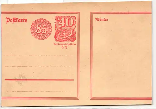 Deutsches Reich P 153 als Ganzsache ungebraucht verschnitten #IV948