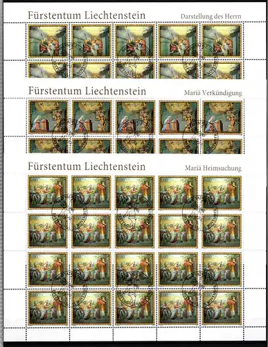 Liechtenstein 1577-1579 gestempelt Kleinbogensatz mit Ersttagsstempel #II600