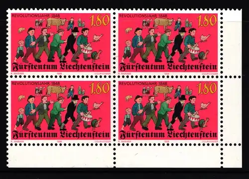 Liechtenstein 1179 postfrisch Viererblock / Revolution #II610