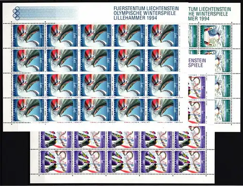 Liechtenstein 1076-1078 postfrisch Zusammendruckbögen / Olympia #II679