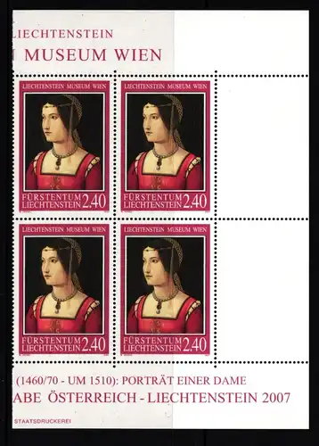 Liechtenstein 1437 postfrisch Viererblock / Kunst #II627