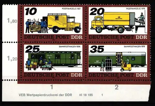 DDR W Zd 364 DV postfrisch Viererblock #IV574