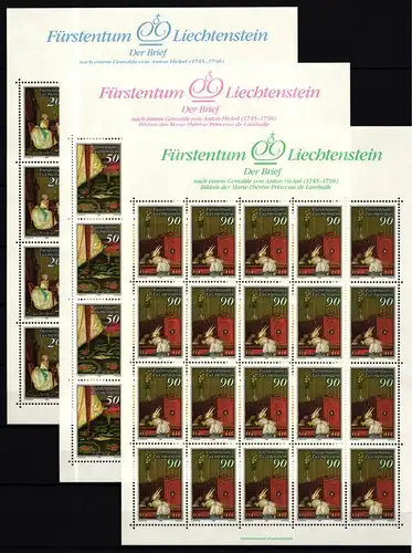 Liechtenstein 957-959 postfrisch Kleinbogensatz / Kunst #II285