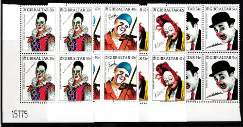 Gibraltar 1002-1005 postfrisch Viererblock / Zirkus #II636