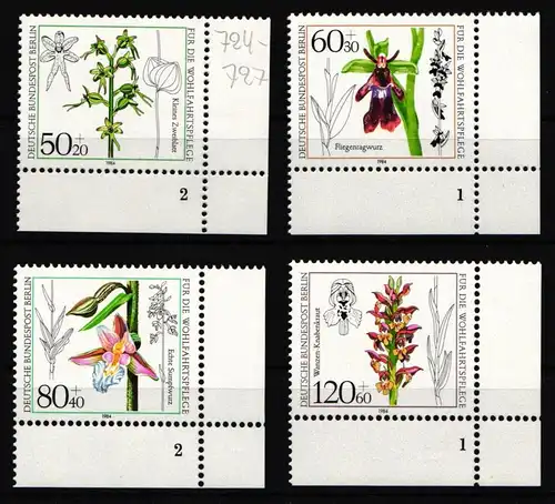 Berlin 724-727 postfrisch mit Formnummer #IW689