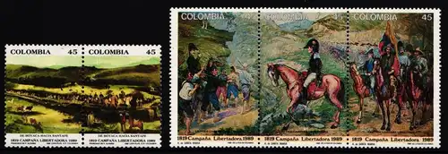 Kolumbien 1766-1770 postfrisch Paar und Dreierstreifen / Pferde #II708