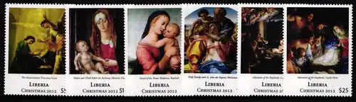 Liberia 6149-6154 postfrisch Paar / Weihnachten #II529