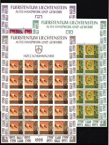 Liechtenstein 1180-1182 postfrisch Kleinbogensatz / Handwerk #II605