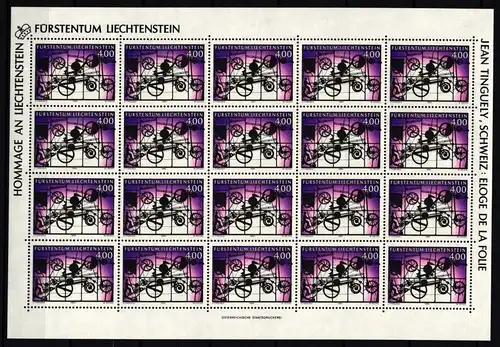 Liechtenstein 1084 postfrisch Zusammendruckbogen / Kunst #II675