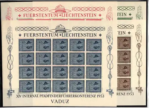 Liechtenstein 315-318 postfrisch Baden Powell, Pfadfinder als Kleinbögen #IG872