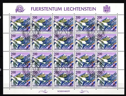 Liechtenstein 1059 gestempelt Zusammendruckbogen mit Ersttagsstempel #II695