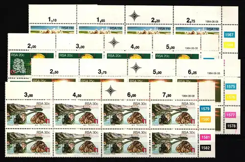 Südafrika 647-650 postfrisch Eckrand mit Farbkontrollkästchen #IW230