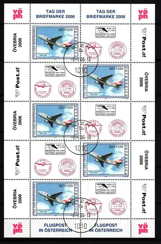 Österreich 2606 gestempelt Kleinbogen / Flugpost #II786