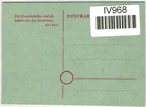 Alliierte Besetzung 930 u.a. auf Postkarte FDGB #IV968