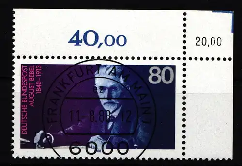 BRD Bund 1382 gestempelt Eckrand Sonderstempel Frankfurt KBWZ Gummi #IW476