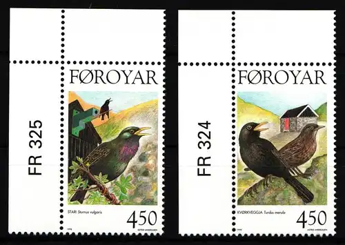 Färöer 332-333 postfrisch Vögel #IL855