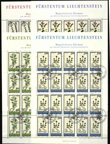 Liechtenstein 1069-1072 gestempelt Zusammendruckbögen mit Ersttagsstempel #II682