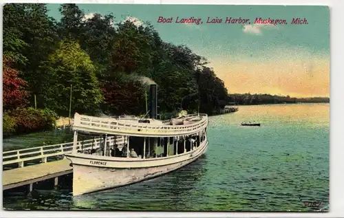 AK Lake Harbor Boat Landing, Muskegon, Mich #PN265