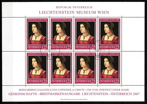 Österreich 2641 gestempelt Kleinbogen / Kunst #II788