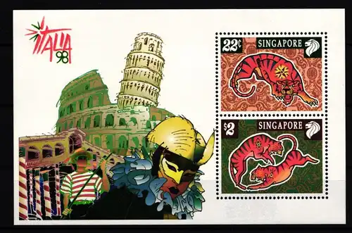 Singapur Block 63 postfrisch Briefmarkenausstellung ITALIA #II907