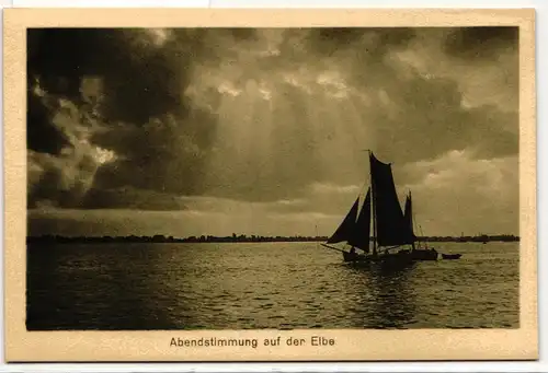 AK Deutschland Abendstimmung auf der Elbe #PN195