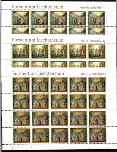 Liechtenstein 1577-1579 postfrisch Kleinbogensatz / Kunst #II599