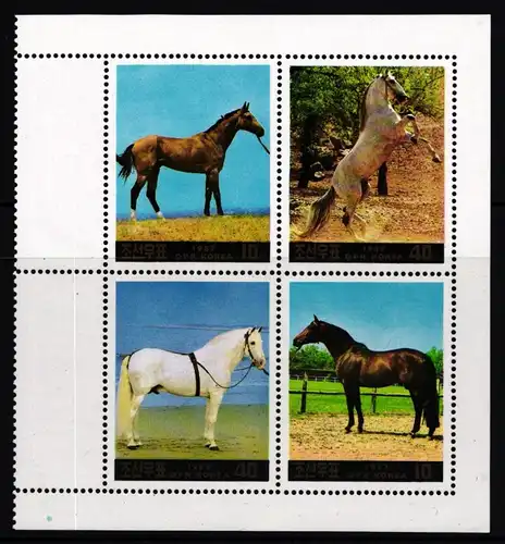 Korea 2837-2840 postfrisch Viererblock / Pferde #II718