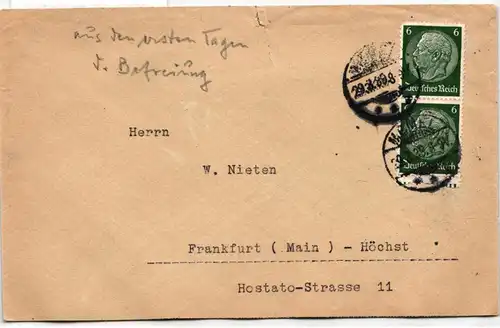 Deutsches Reich 516 auf Brief portogerechter Memelbrief #IV829