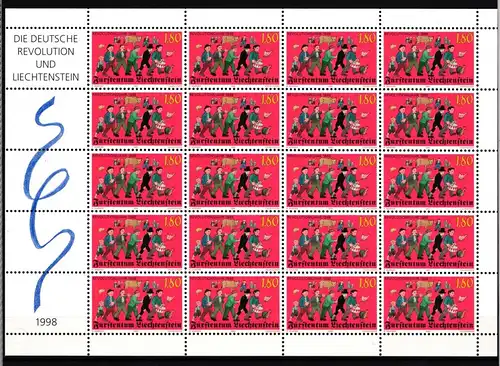 Liechtenstein 1179 postfrisch Kleinbogen / Revolution #II607