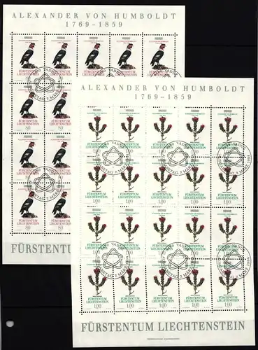 Liechtenstein 1079+1080 gestempelt Zusammendruckbögen mit Ersttagsstempel #II668