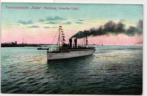 AK Hamburg-Amerika-Linie Turbinendampfer "Kaiser" #PN251