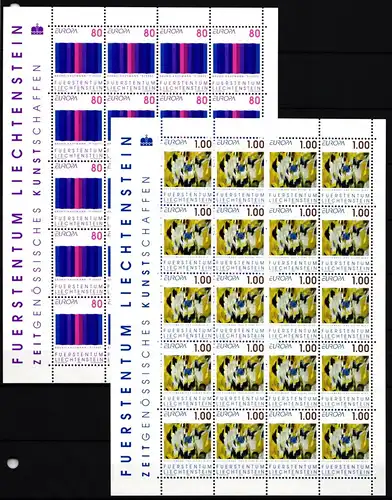 Liechtenstein 1054+1055 postfrisch Zusammendruckbögen / Kunst #II697