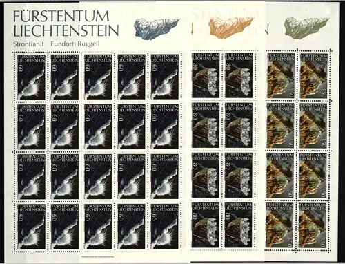 Liechtenstein 1093-1095 postfrisch Kleinbogensatz / Mineralien #II666