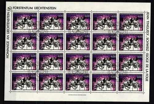 Liechtenstein 1084 gestempelt Zusammendruckbogen mit Ersttagsstempel #II676
