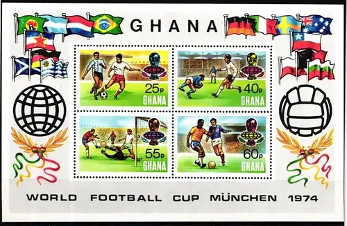 Ghana Block 57 A postfrisch Fußball WM 1974 #IR621