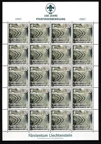 Liechtenstein 1436 postfrisch Zusammendruckbogen / Pfadfinder #II593
