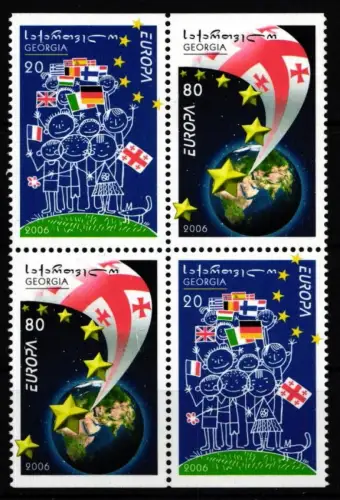 Georgien 515 und 516 D postfrisch Viererblock #II635