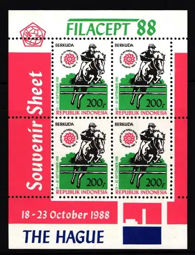 Indonesien Block 63 postfrisch Pferde #II733