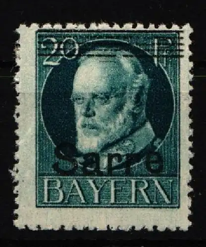 Saargebiet 21 F II mit Falz deutliche Verschiebung, signiert Dr. Dub #IR711