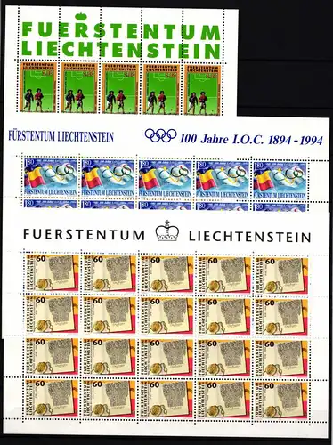 Liechtenstein 1081-1083 postfrisch Zusammendruckbögen / Jahrestage #II670