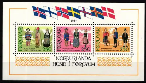 Färöer Block 1 postfrisch Trachten #IL875