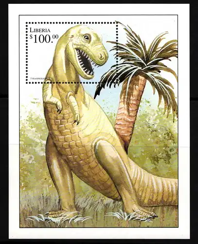 Liberia Block 236 postfrisch Dinosaurier #JA075