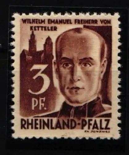 Französische Rheinland Pfalz 2 G postfrisch Druck auf Gummiseite #IV853