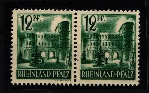 Französische Rheinland Pfalz 4 G postfrisch waagerechtes Paar #IV865