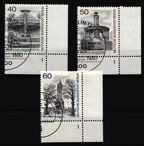 Berlin 634-636 gestempelt mit Formnummer #IW644